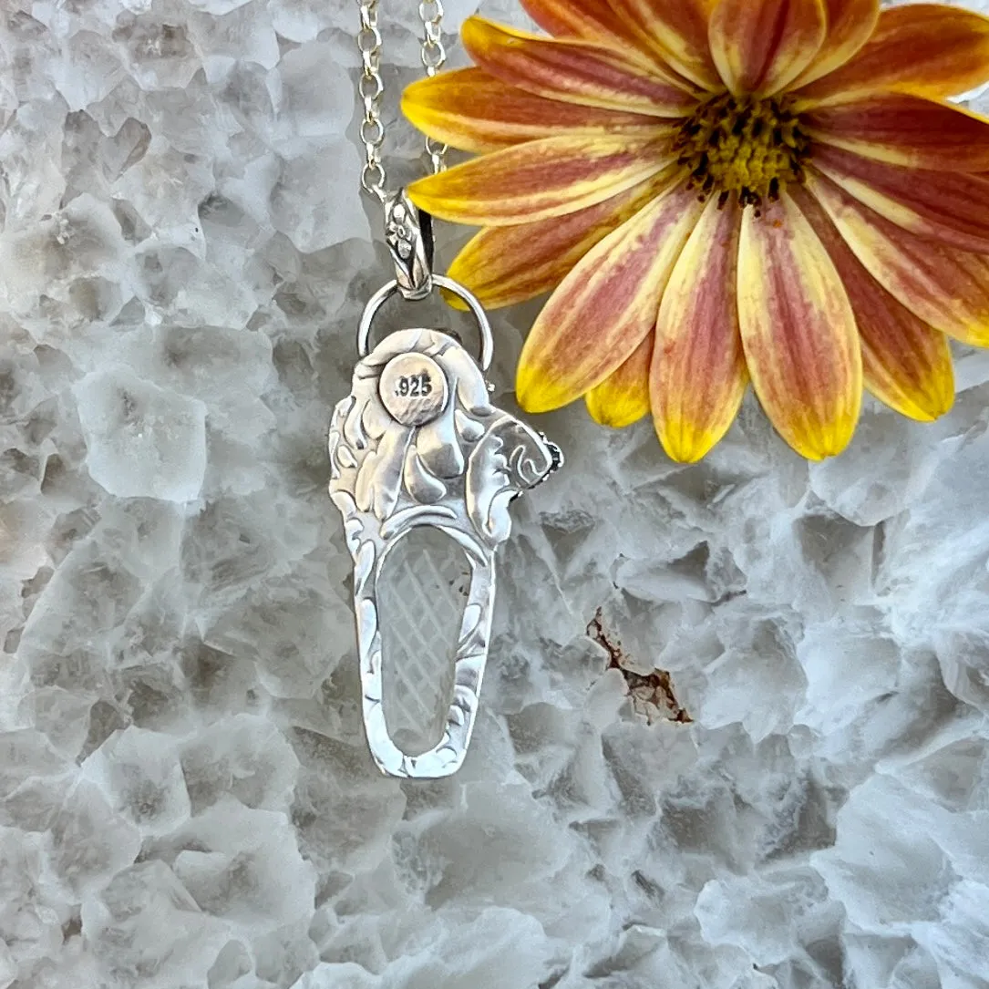 Spooky Vibes- Ice crystal carved faceted gem necklace