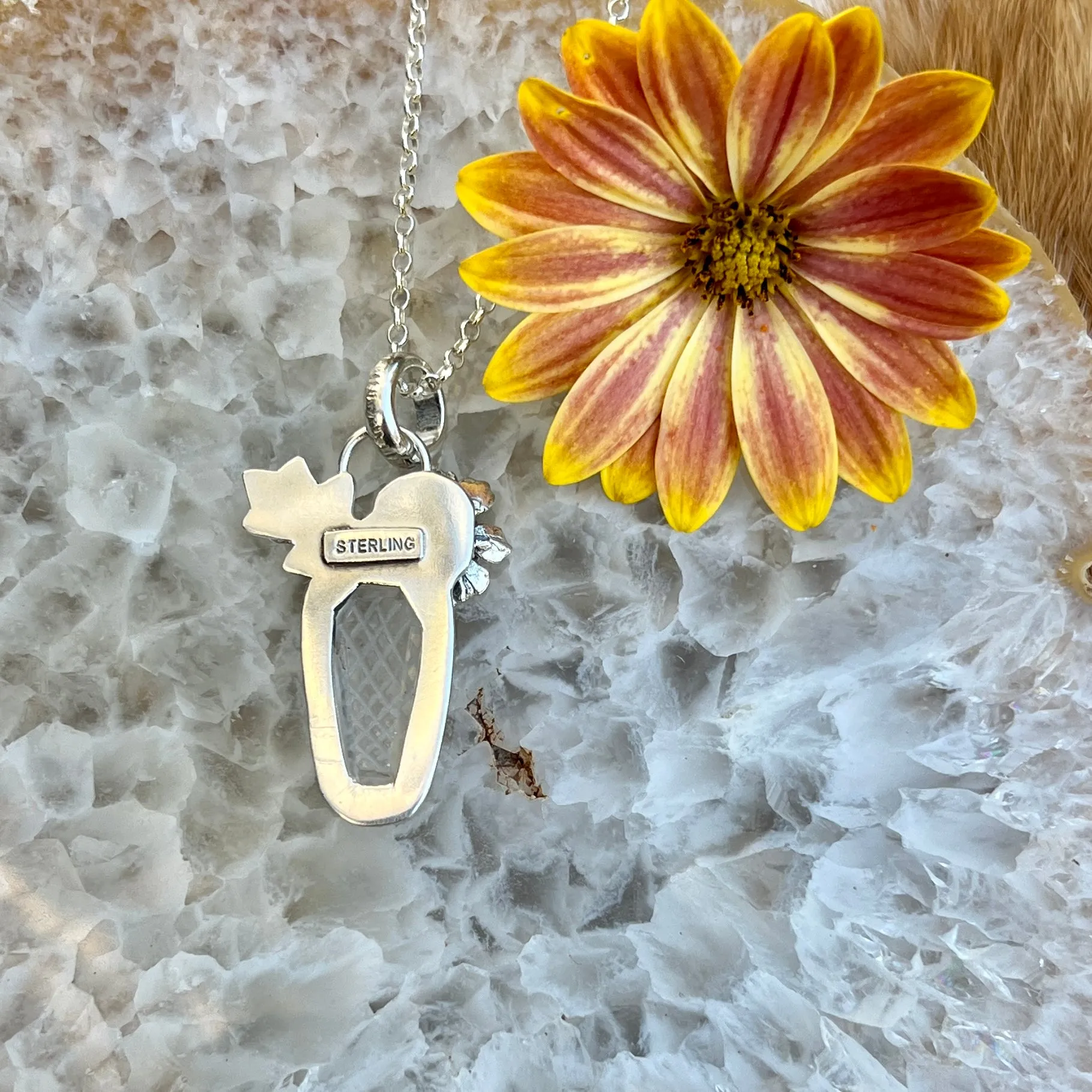 Spooky Vibes- Ice crystal carved faceted gem necklace