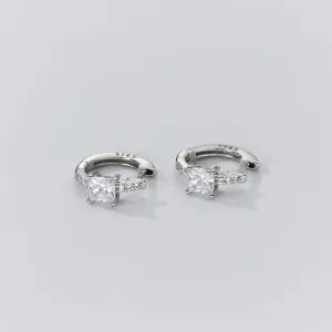 Square Stone Huggie earrings-SH069