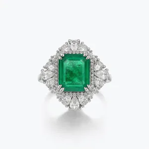 Square Synthetic Emerald 10*12mm Ring