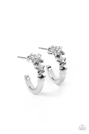 Starfish Showpiece - White - Rhinestone Star Tiny Paparazzi Hoop
