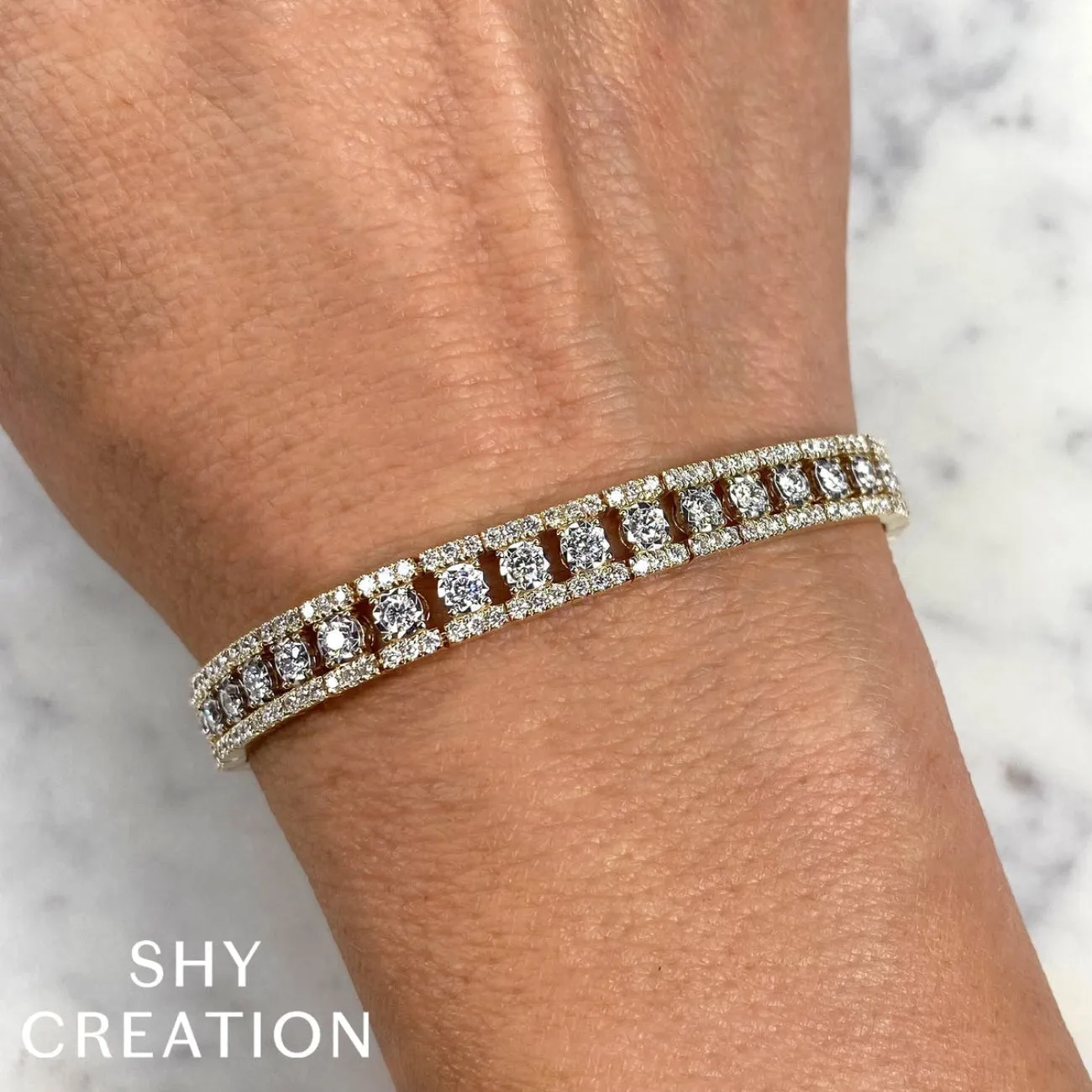 Stella 14K Yellow Gold 4.70 ct Diamond Pavé Tennis Bracelet