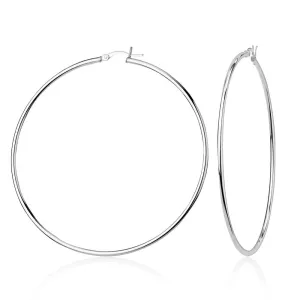 Sterling Silver 2x50mm High-Polished Hoop Earrings (94886)
