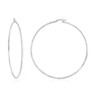 Sterling Silver 2x70mm High-Polished Hoop Earrings (94887)