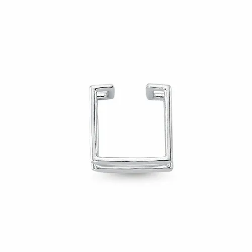Sterling Silver Cartilage Cuffs Earrings with CZ Crystals - Handmade, 18K Plated, 0.47" Diameter, Sold in Pairs