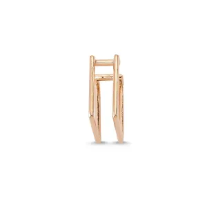Sterling Silver Cartilage Cuffs Earrings with CZ Crystals - Handmade, 18K Plated, 0.47" Diameter, Sold in Pairs
