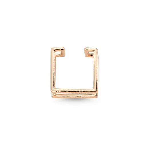 Sterling Silver Cartilage Cuffs Earrings with CZ Crystals - Handmade, 18K Plated, 0.47" Diameter, Sold in Pairs