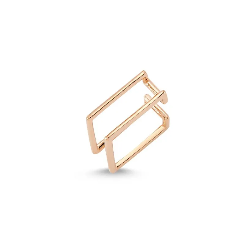 Sterling Silver Cartilage Cuffs Earrings with CZ Crystals - Handmade, 18K Plated, 0.47" Diameter, Sold in Pairs