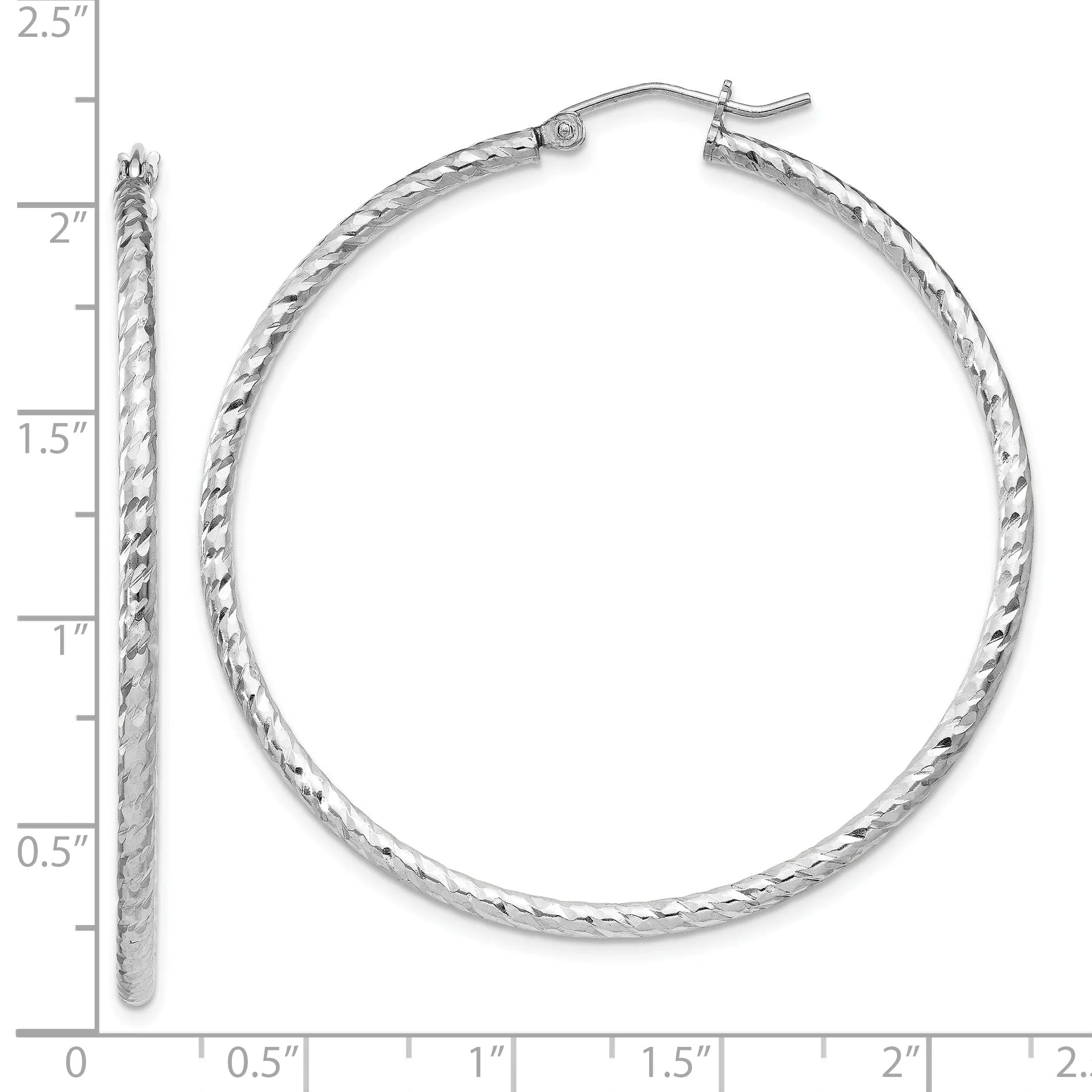 Sterling Silver D.C Hollow Hinged Hoop Earrings