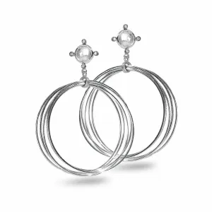 Sterling Silver Front Facing Large Hoop Earrings