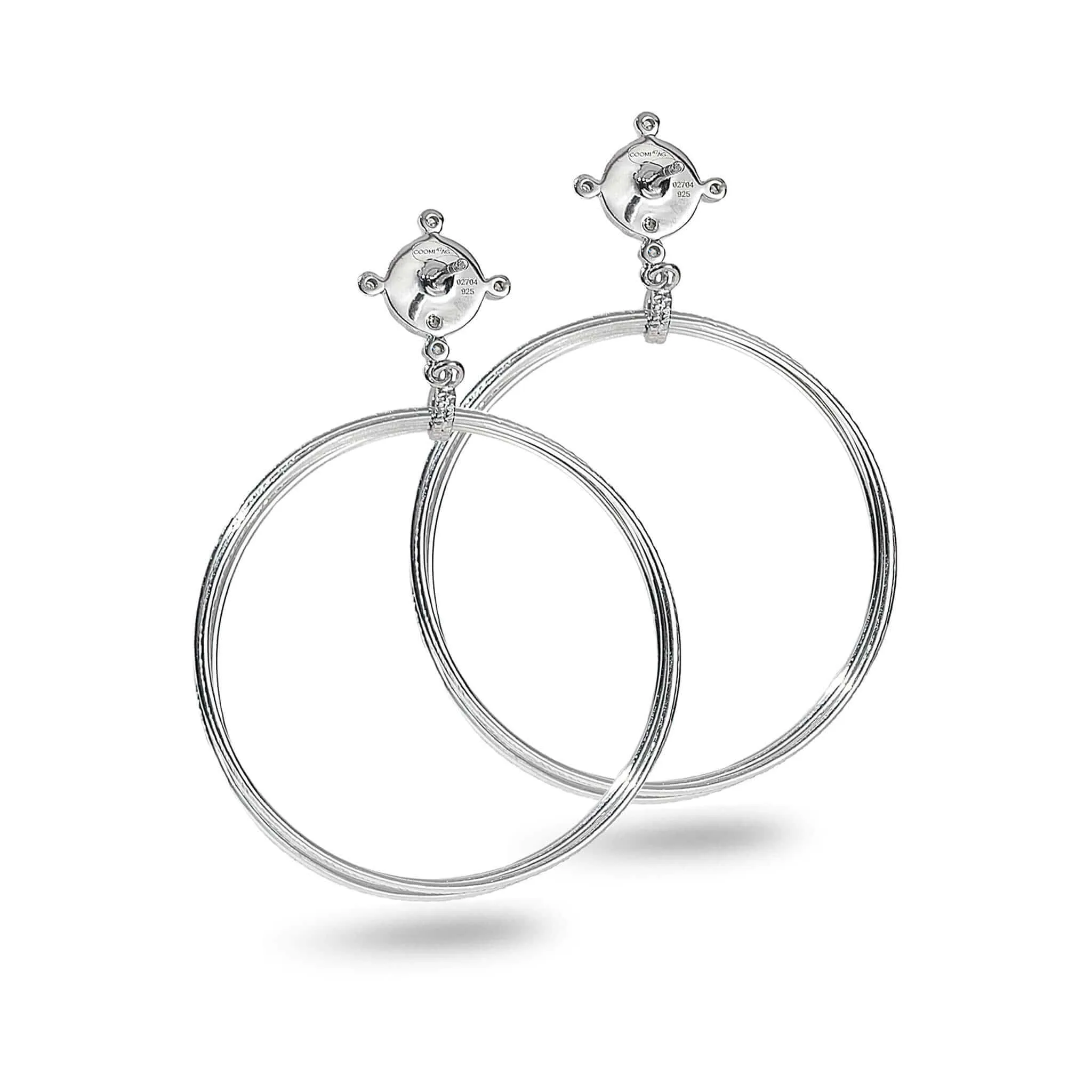 Sterling Silver Front Facing Large Hoop Earrings