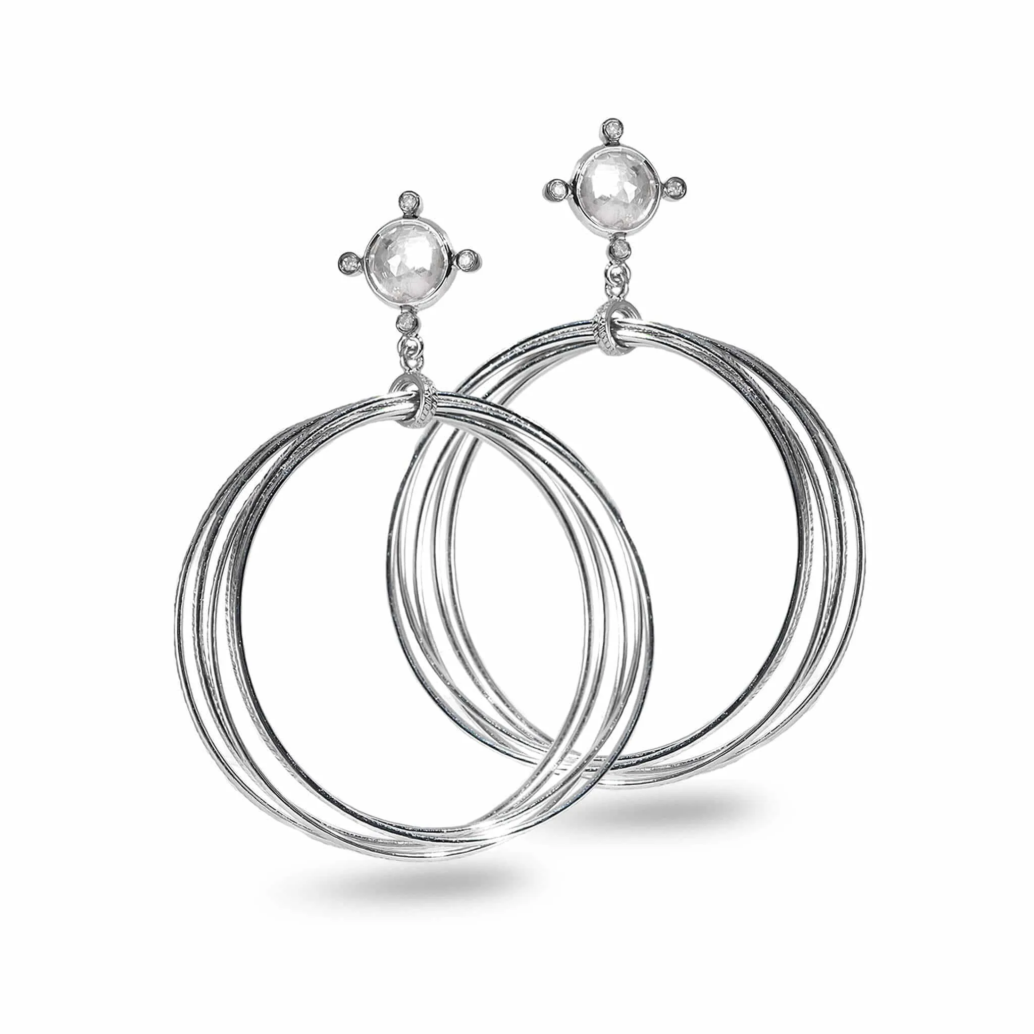 Sterling Silver Front Facing Large Hoop Earrings