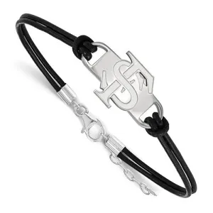 Sterling Silver LogoArt Florida State University Small Center Leather Brace