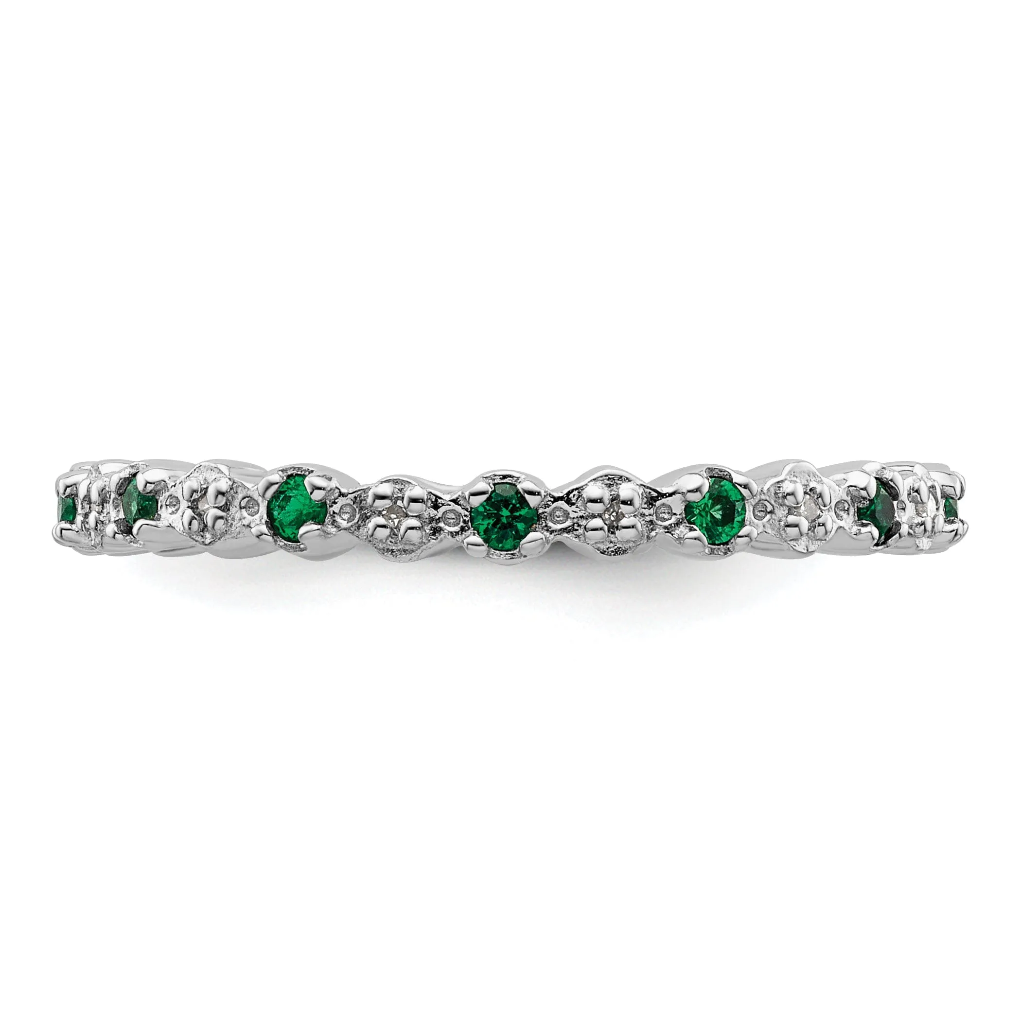 Sterling Silver Stackable Expressions Emerald Ring