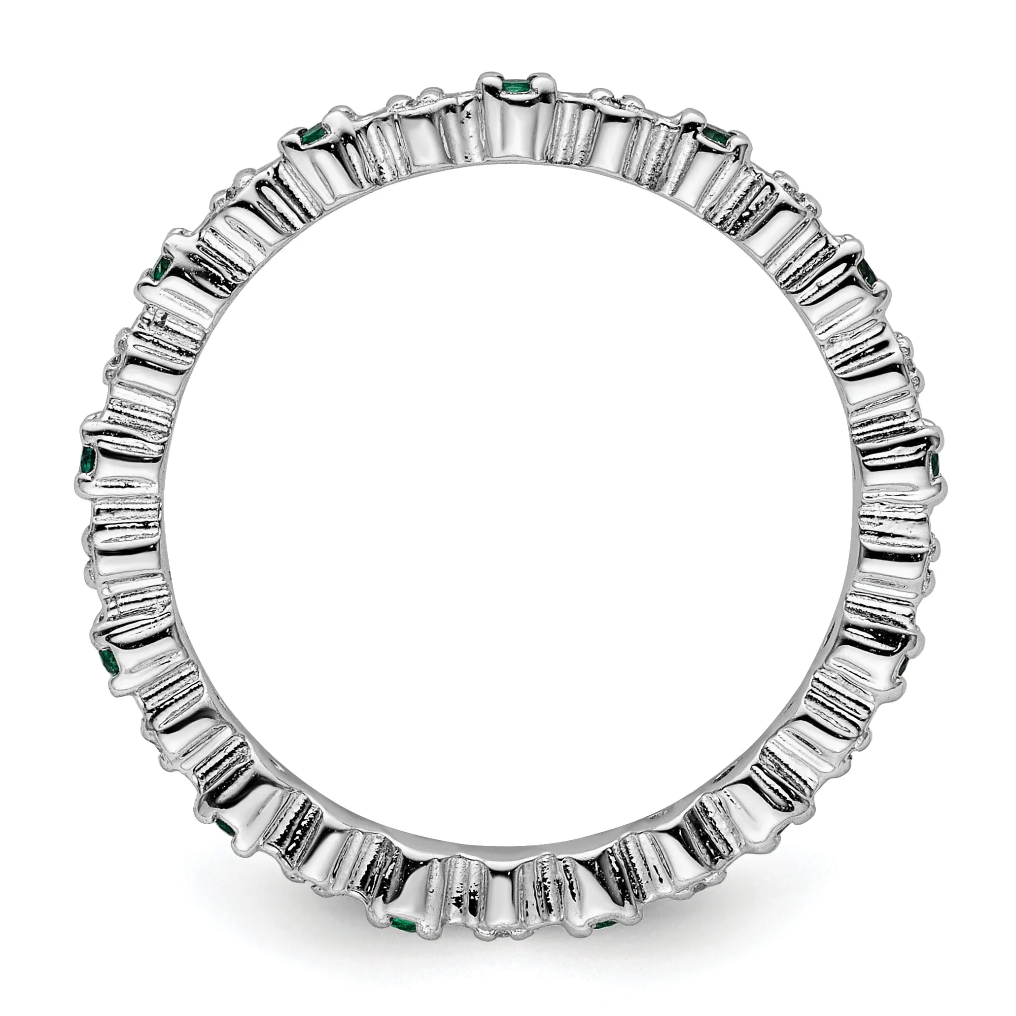 Sterling Silver Stackable Expressions Emerald Ring