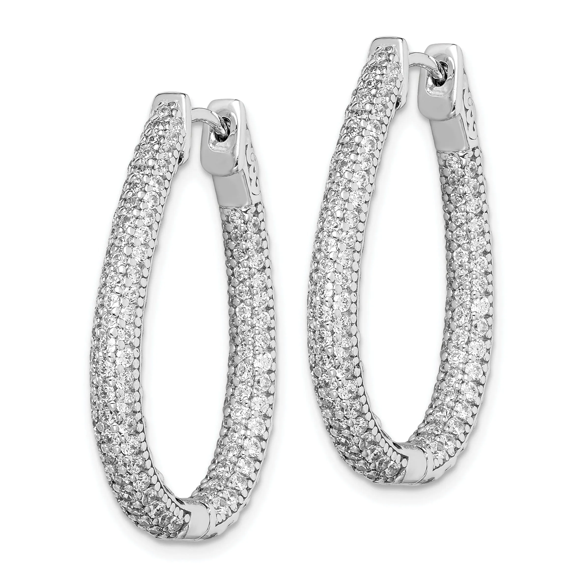 Sterling Silver Teardrop Hoop Earrings
