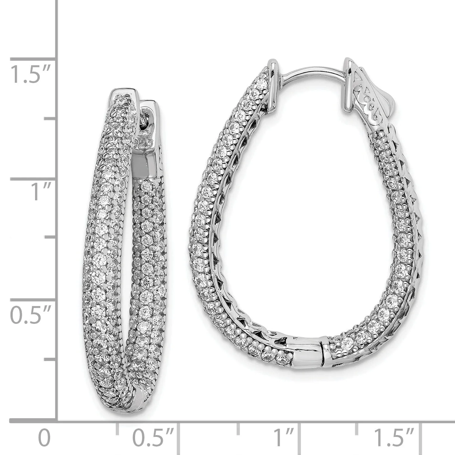 Sterling Silver Teardrop Hoop Earrings
