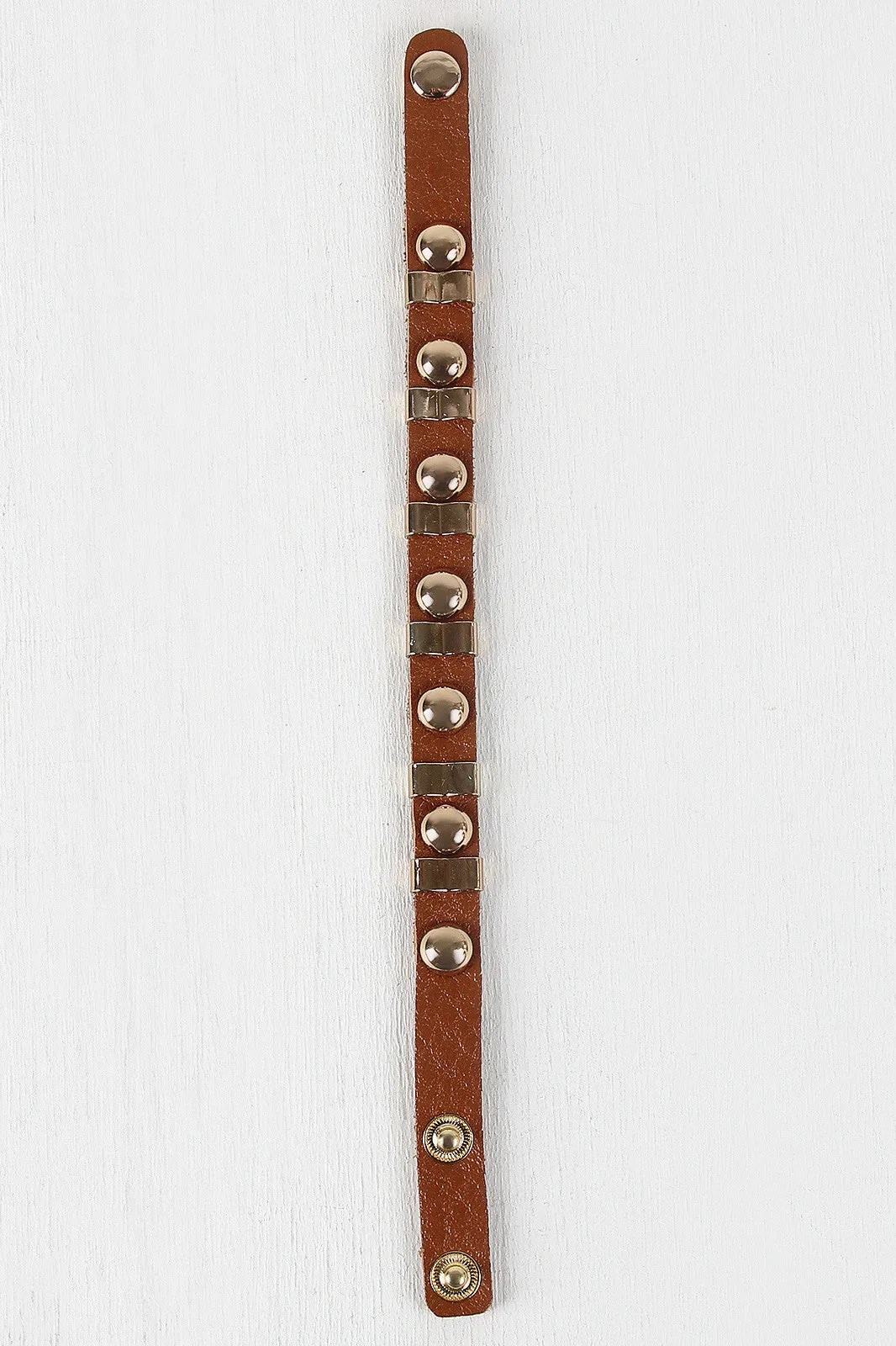 Studded Sections Vegan Leather Bracelet