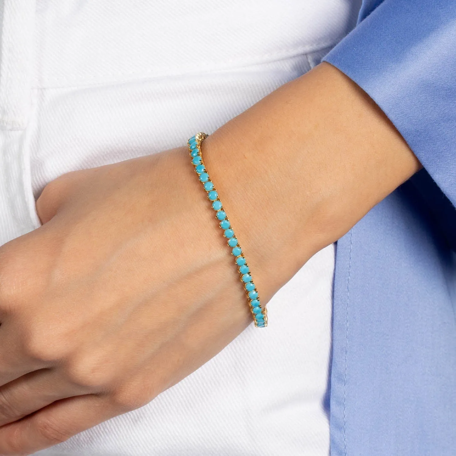 Summer Colored Three Prong Tennis Bracelet