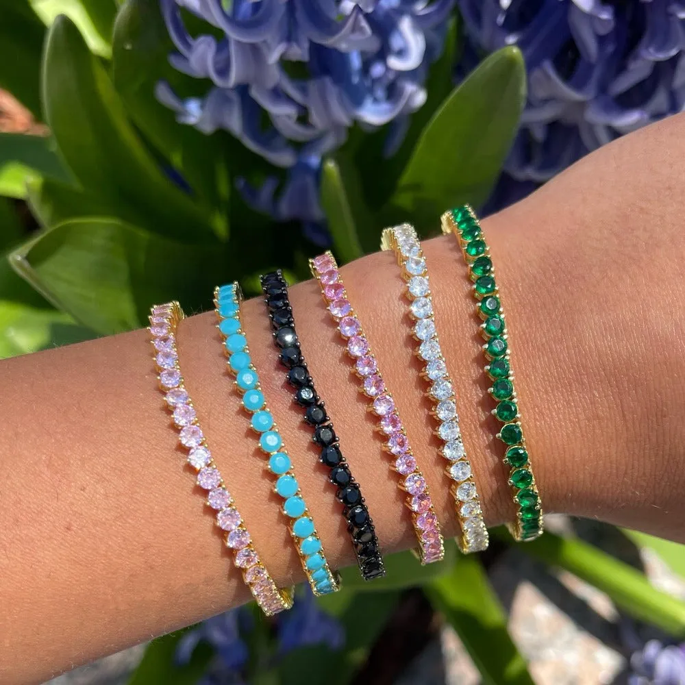 Summer Colored Three Prong Tennis Bracelet