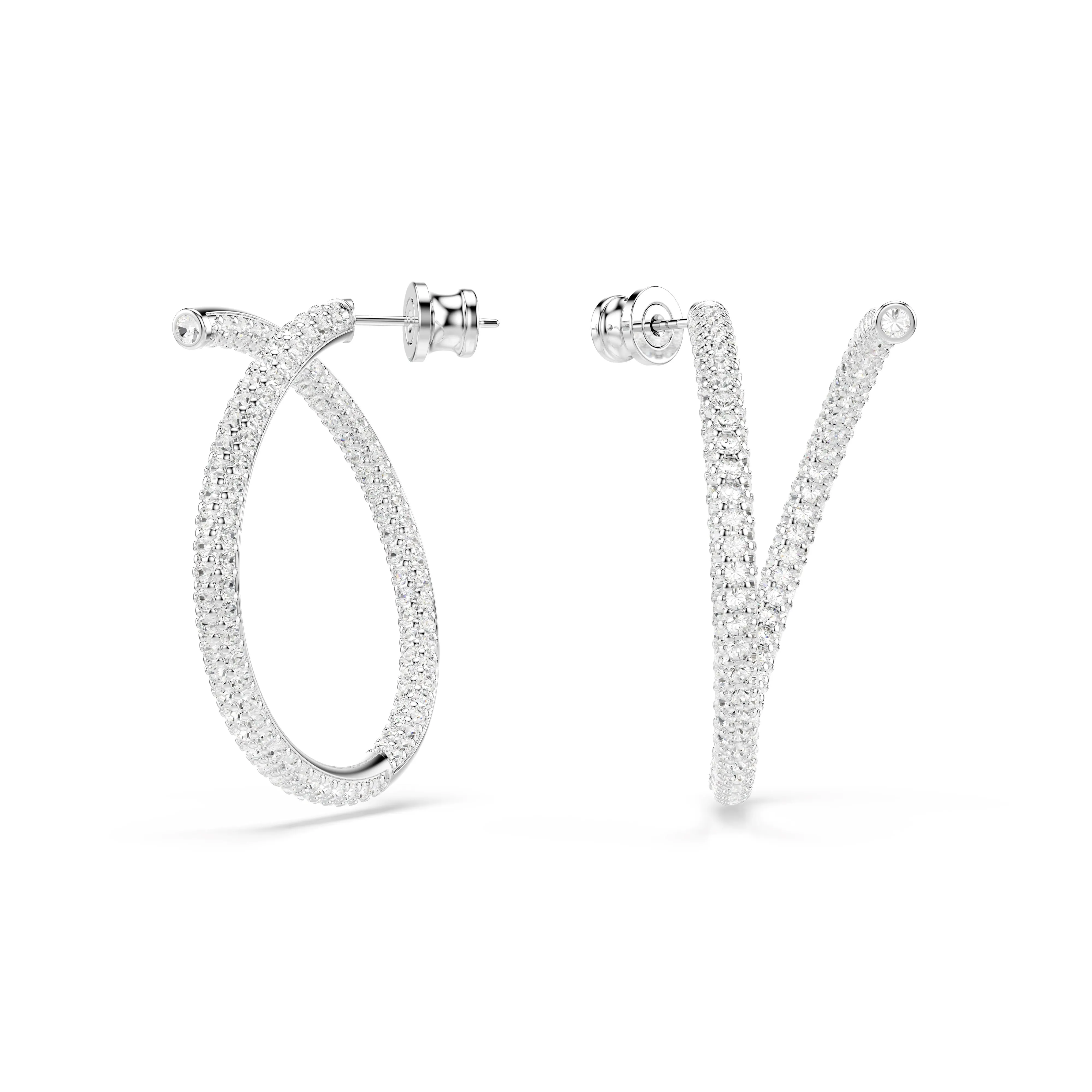 Swarovski Rhodium Dextera Hoop Earrings