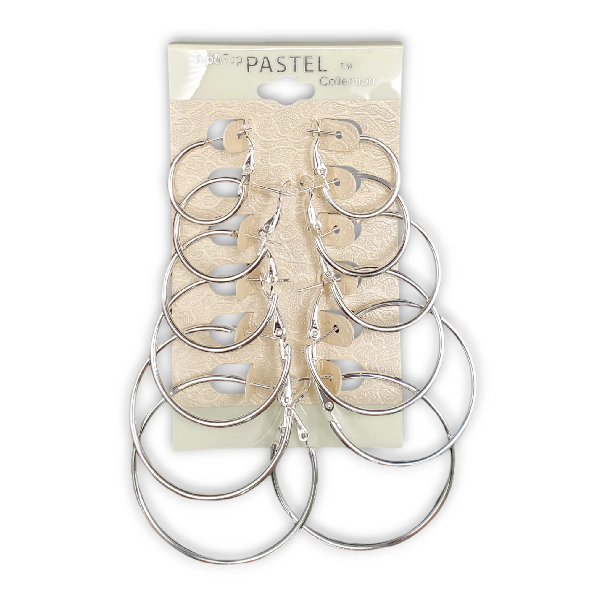 T&T Assorted Size Hoop Earring Combo (6 Pairs)