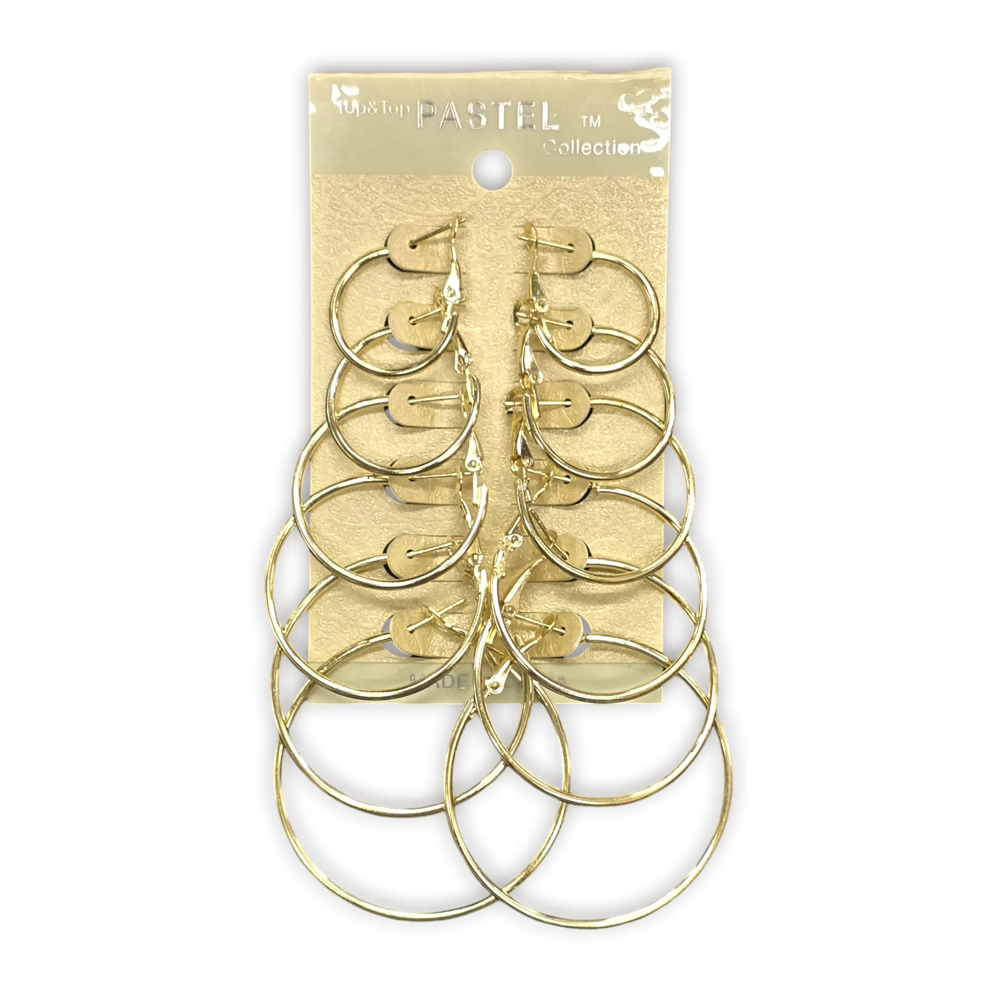 T&T Assorted Size Hoop Earring Combo (6 Pairs)