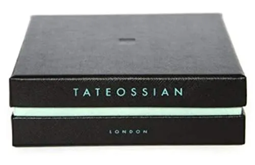 Tateossian Rhodium and Carbon Fibre Leather Grey Bracelet