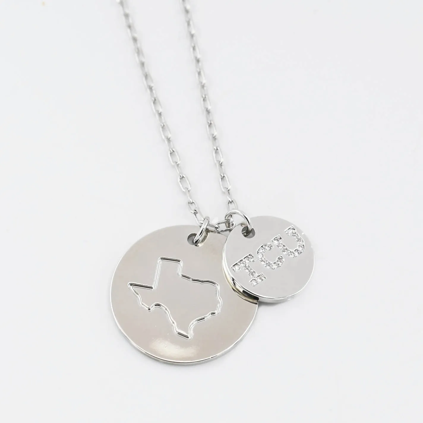 TCU Double Circle Necklace Silver T35