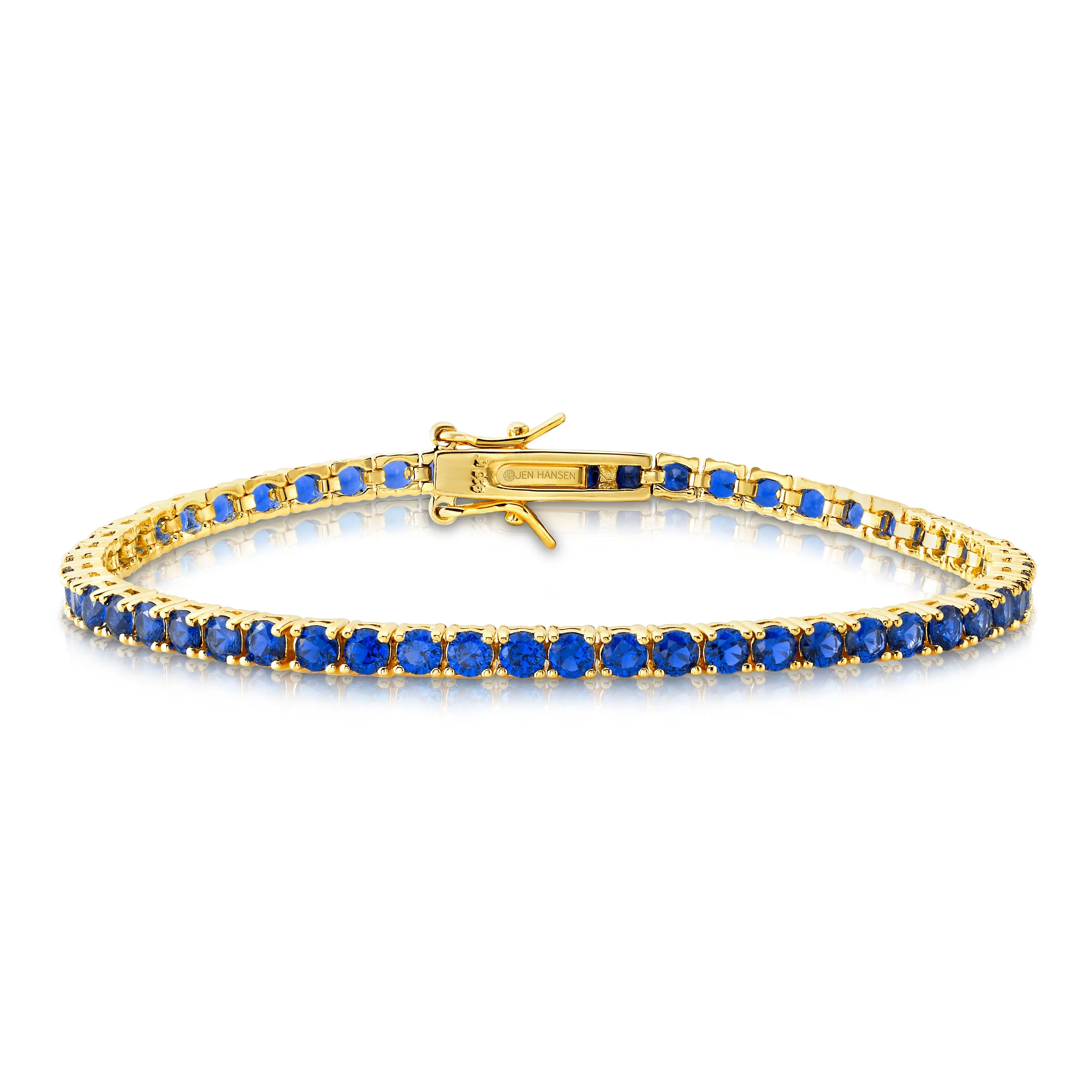 TENNIS BRACELET BLUE, GOLD BR