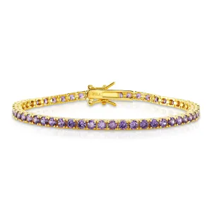 TENNIS BRACELET PURPLE, GOLD BR