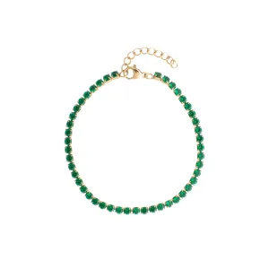 TENNIS CHAIN BRACELET 3 MM GREEN