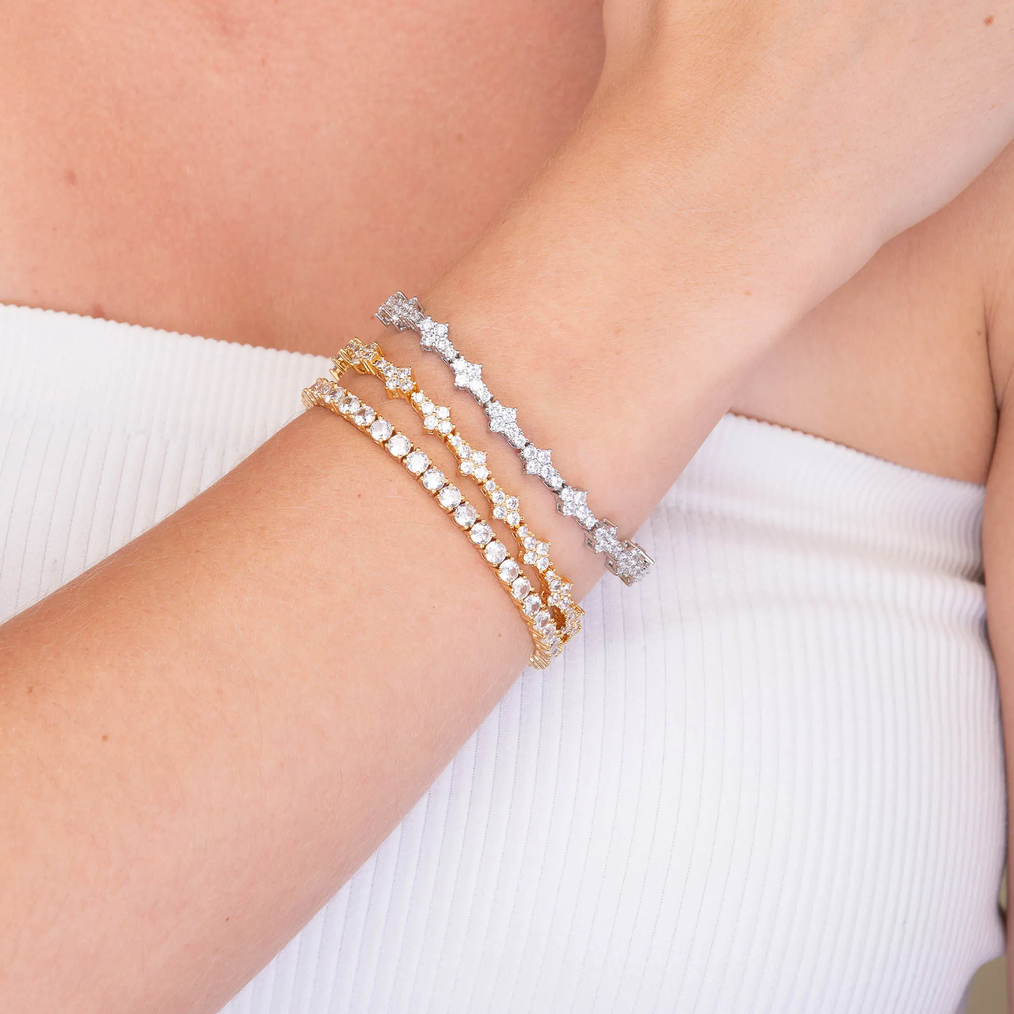 Tennis Clover Chain Unisex Bracelet