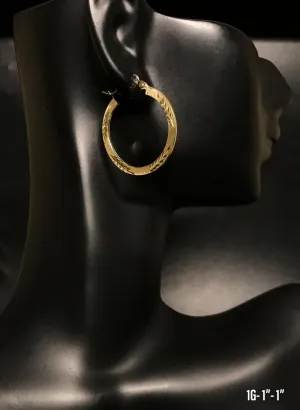Textured Hoop earrings 10K solid gold