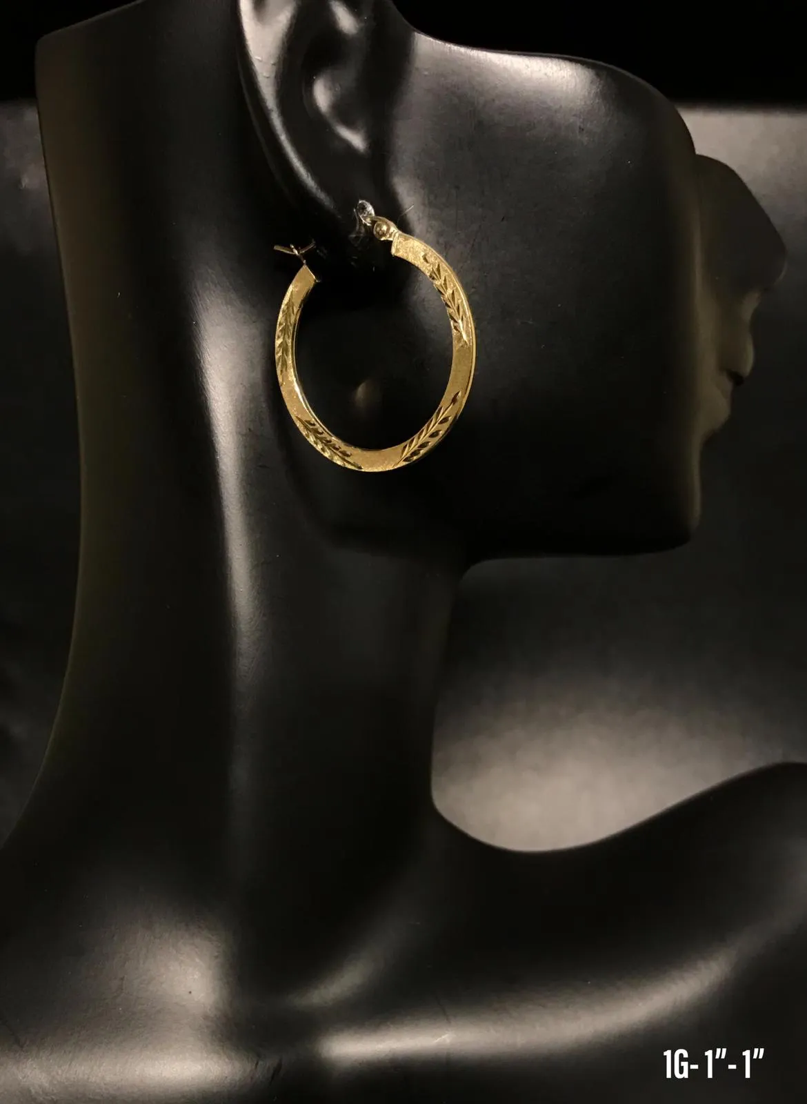 Textured Hoop earrings 10K solid gold