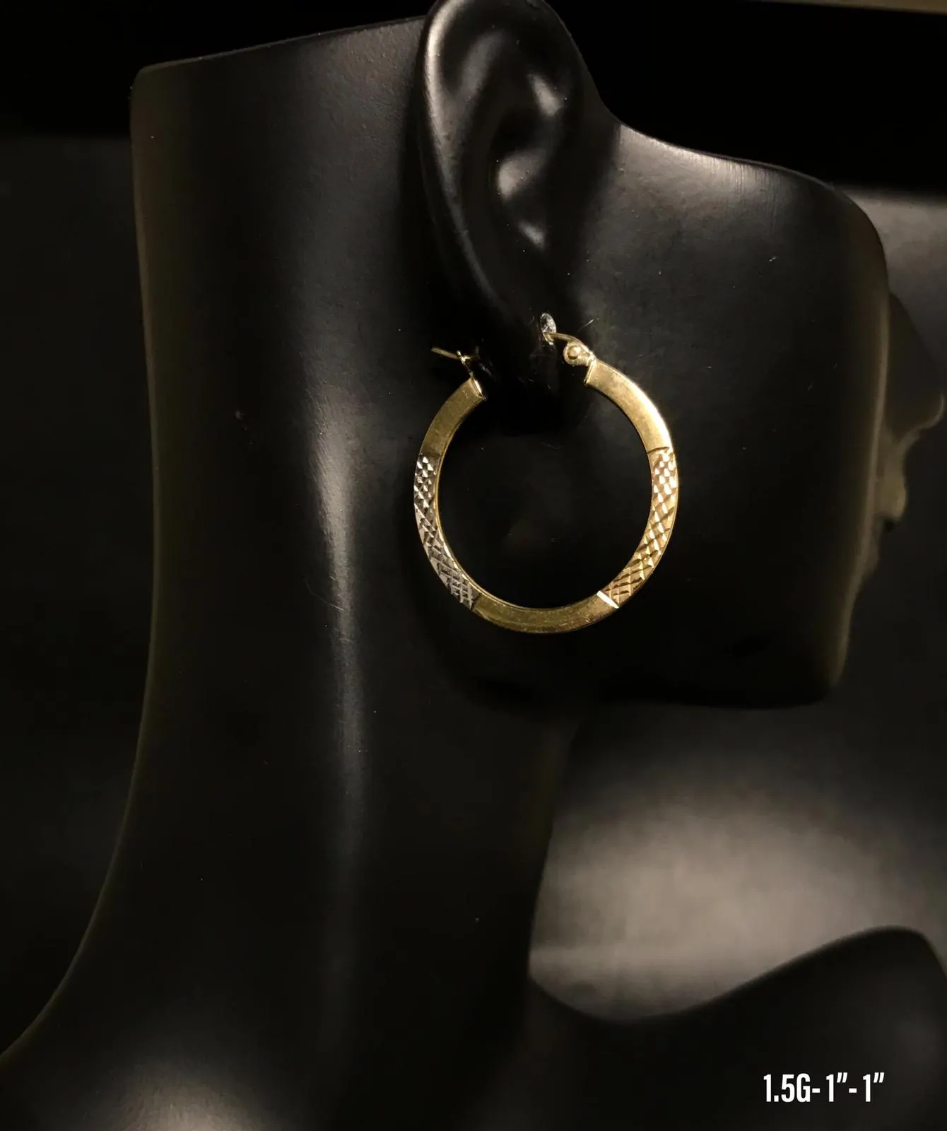 Textured Hoop earrings 10K solid gold