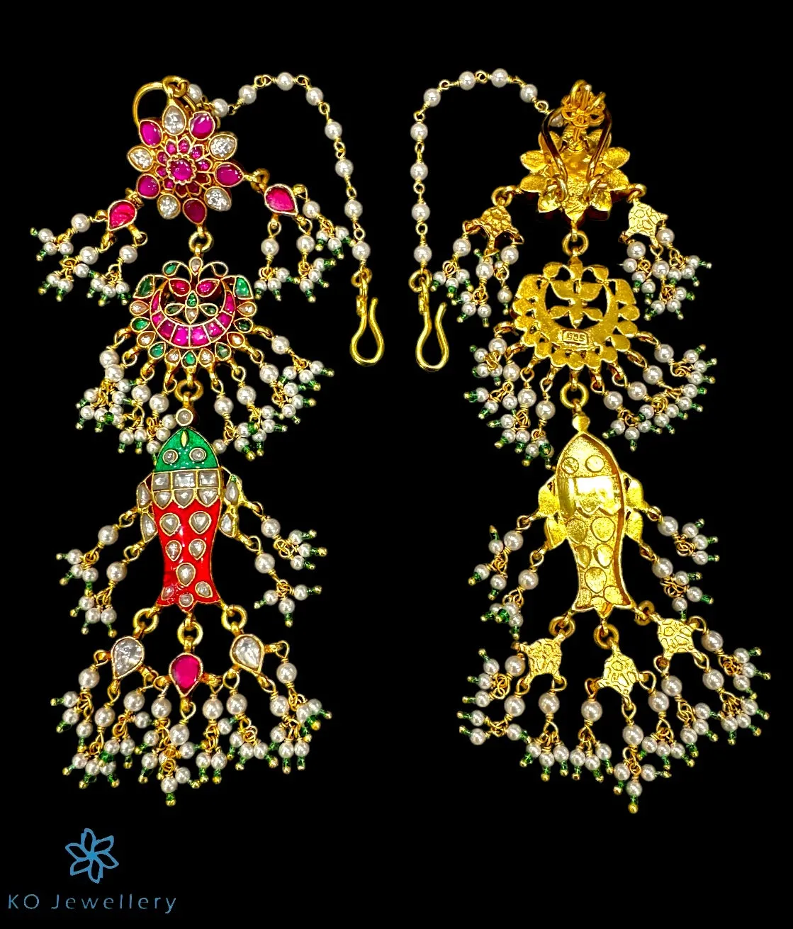 The Mythri Silver Peacock EarCuffs
