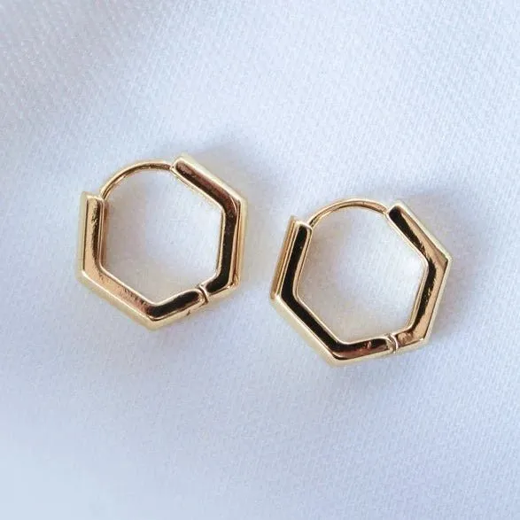 Theo Hoop Earrings in Gold