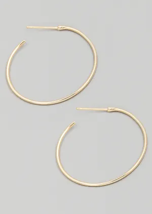 Thin Metallic Hoop Earrings