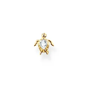 Thomas Sabo Charm Club Yellow Gold Plated Sterling Silver Turtle Single Ear Stud