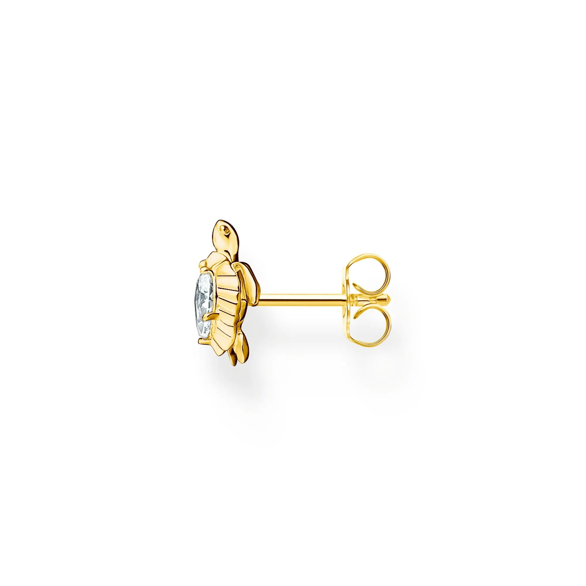Thomas Sabo Charm Club Yellow Gold Plated Sterling Silver Turtle Single Ear Stud