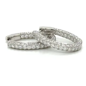 Three Row 3.98ct t.w. Inside out Oval Hoop Earrings