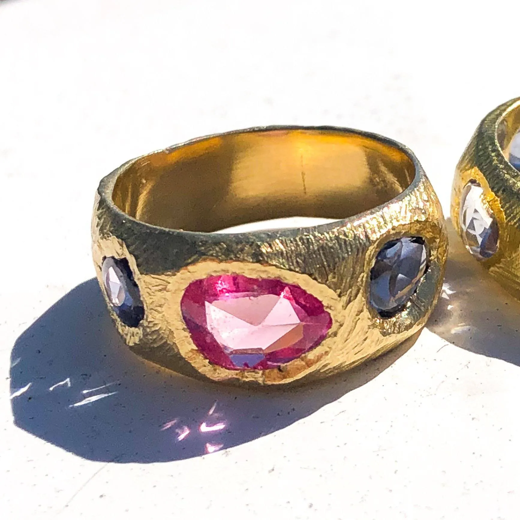 Three Sapphire Ring, 18K