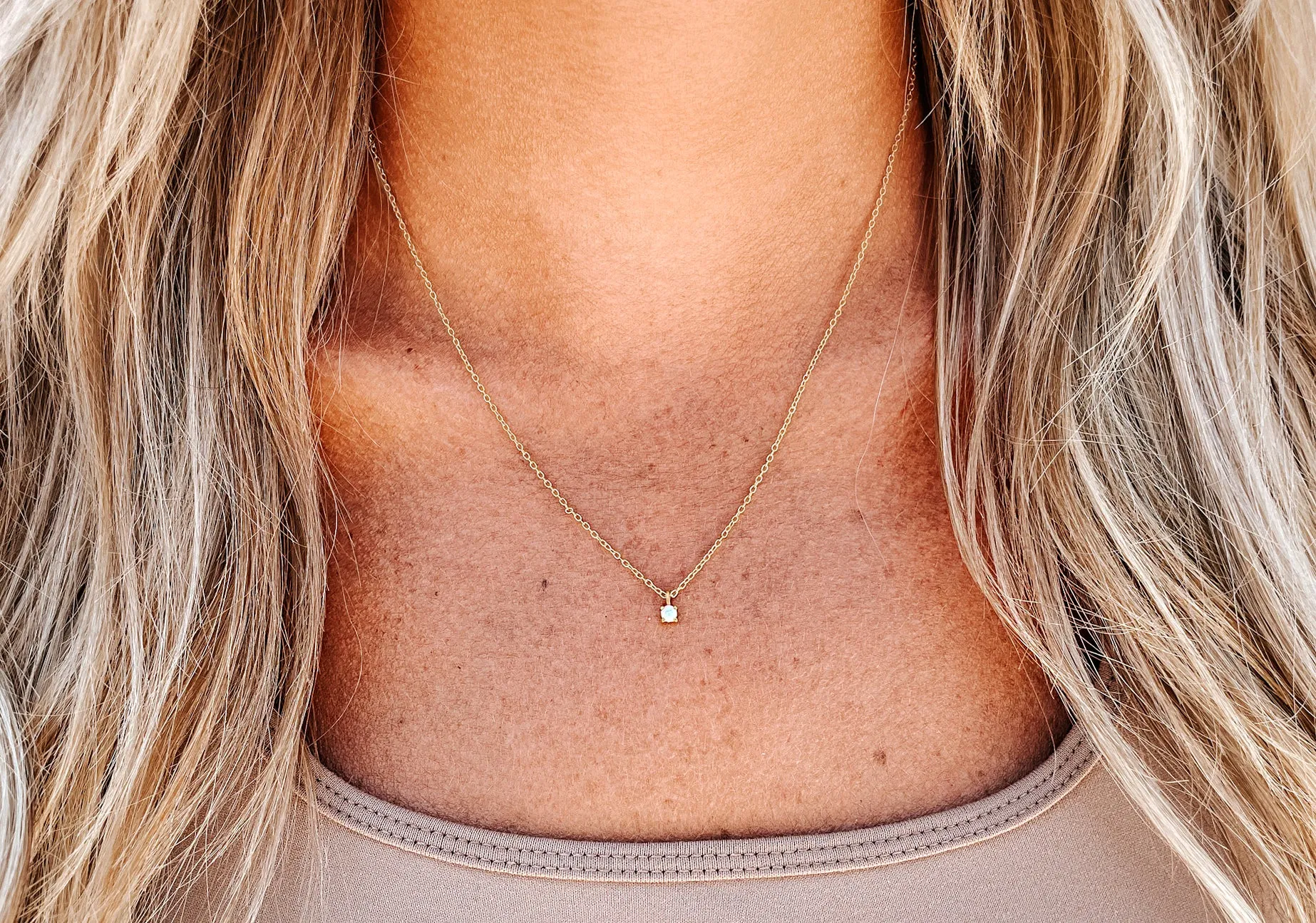 Tiny Opal Necklace