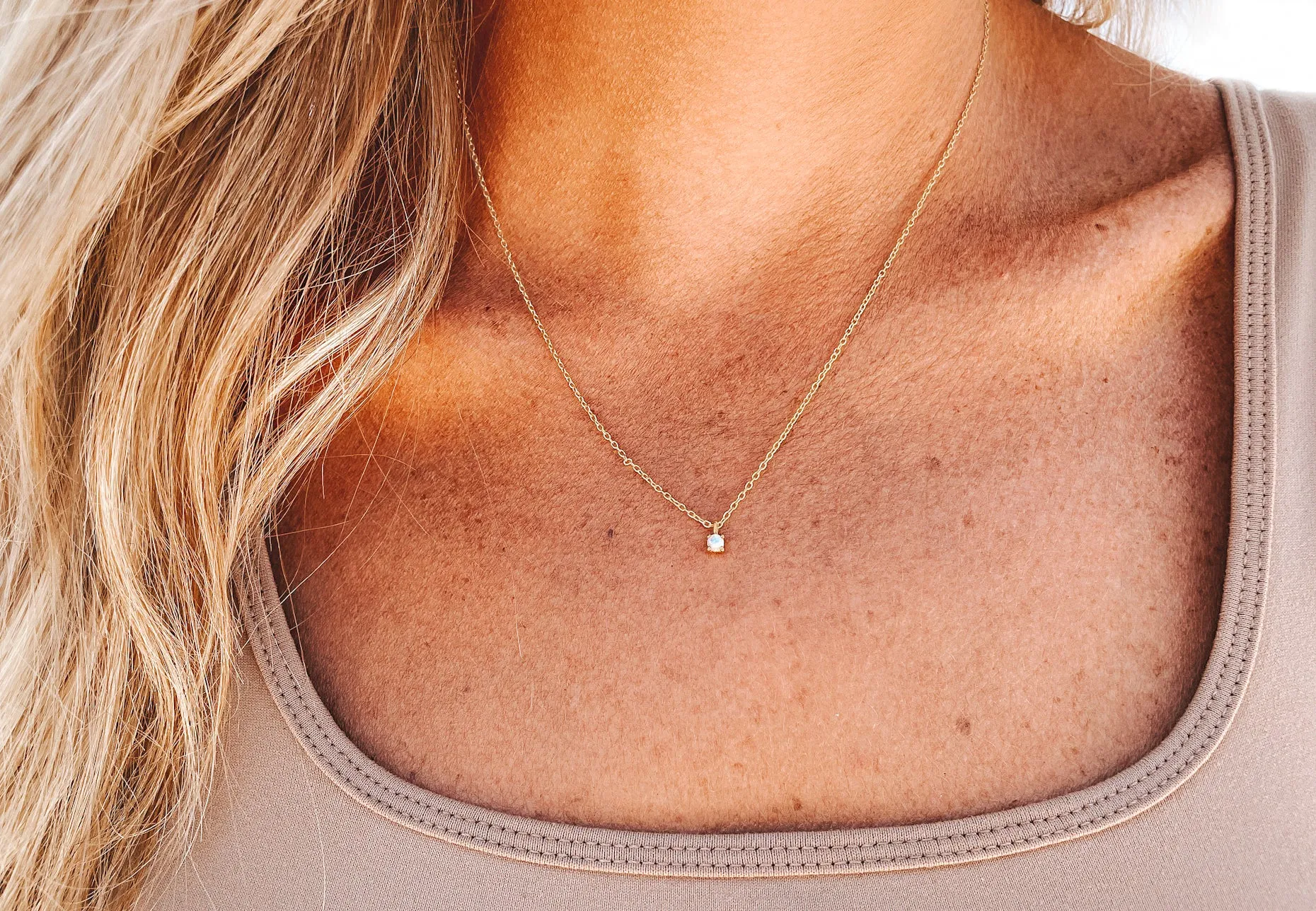 Tiny Opal Necklace