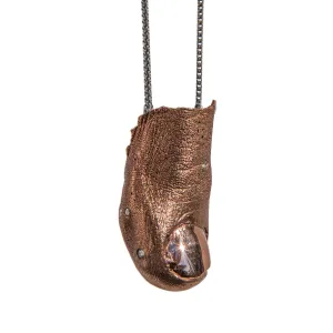 Toe Pendant with Diamonds and Quartz Crystal