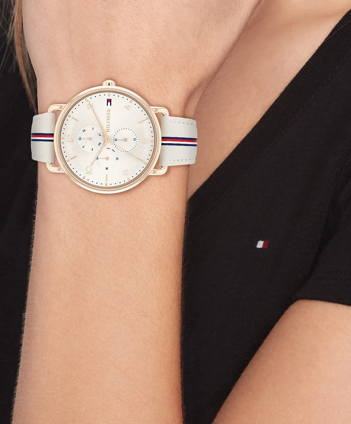 Tommy Hilfiger Lily Beige Leather Beige Dial Ladies Watch 1782659