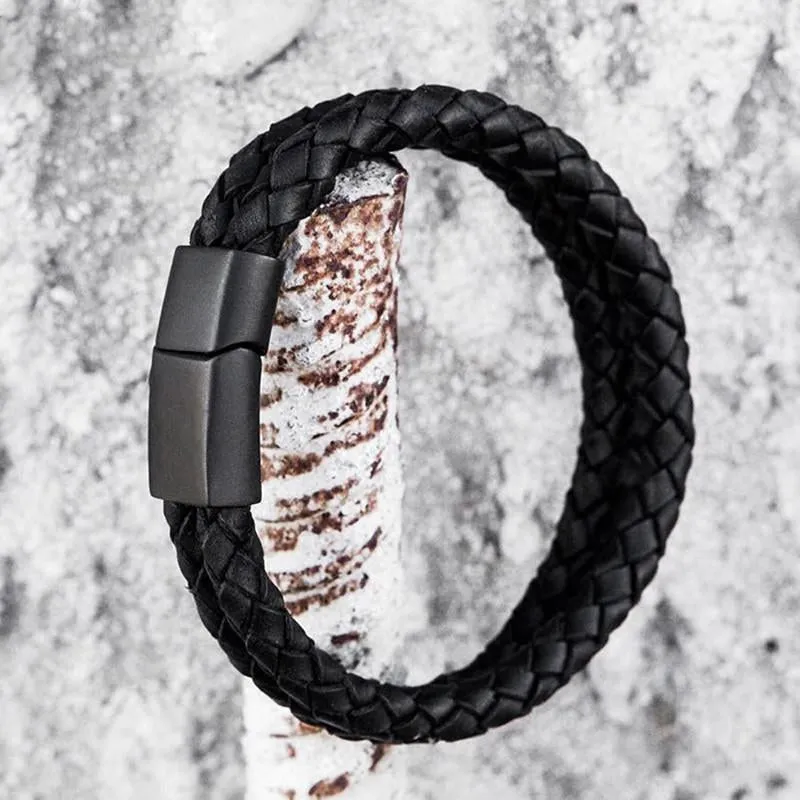 TOR- Double Layer Braided Genuine Leather Bracelet