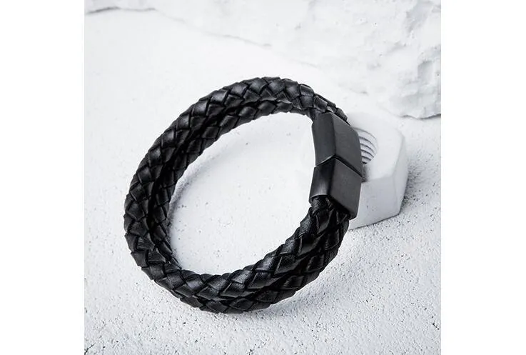 TOR- Double Layer Braided Genuine Leather Bracelet