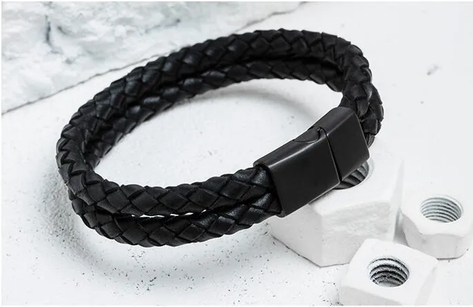 TOR- Double Layer Braided Genuine Leather Bracelet
